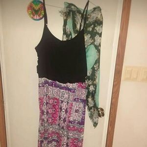 Floor length spaghetti strap dress